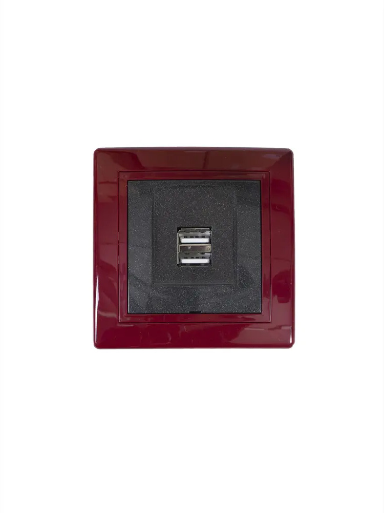 91698715 Разъем USB встраиваемая Aling-conel Prestige 6161.332 цвет бордовый/графитовый STLM-1109750