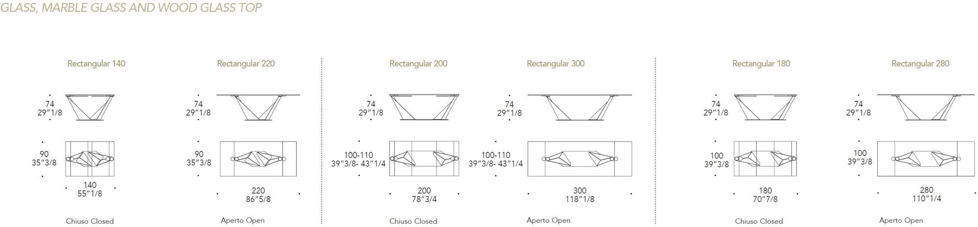 Reflex Раздвижной прямоугольный стеклянный стол с металлическим основанием sun-id-1430311 - Вид №5