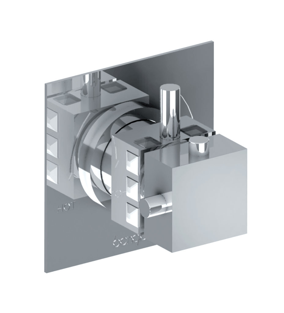 3P544 Встроенный коаксиальный термостатический смеситель 1/2 ”. Bongio Pure Glam