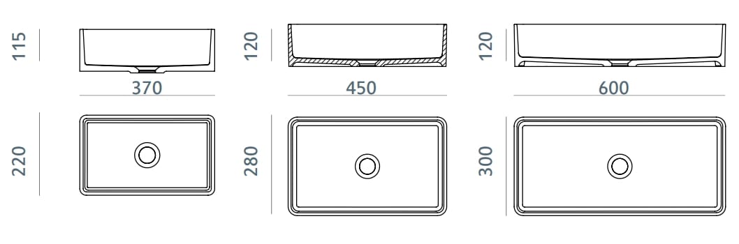 Прямоугольная столешница из твердой поверхности Acquabella Acquasolid ARCH-00030021 - Вид №3