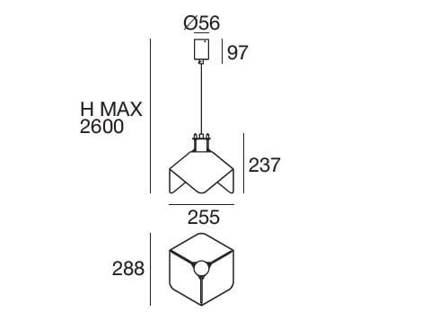 Железный светодиодный подвесной светильник Stilnovo Triedro ARCH-00019893 - Вид №1