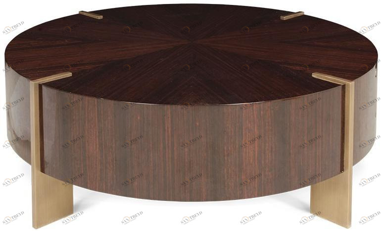 JOSÉ LEITE DE CASTRO Низкий круглый журнальный столик из черного дерева  13011375 