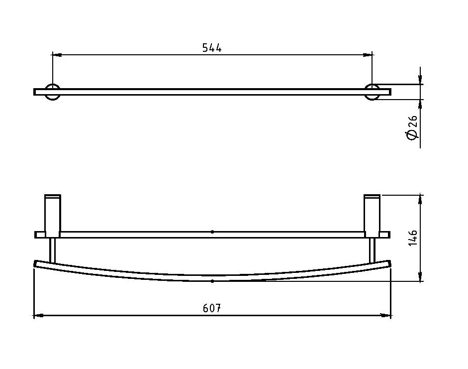 Двойной полотенцедержатель Novaservis  Metalia 2 6225.0 хром 62250 - Вид №1
