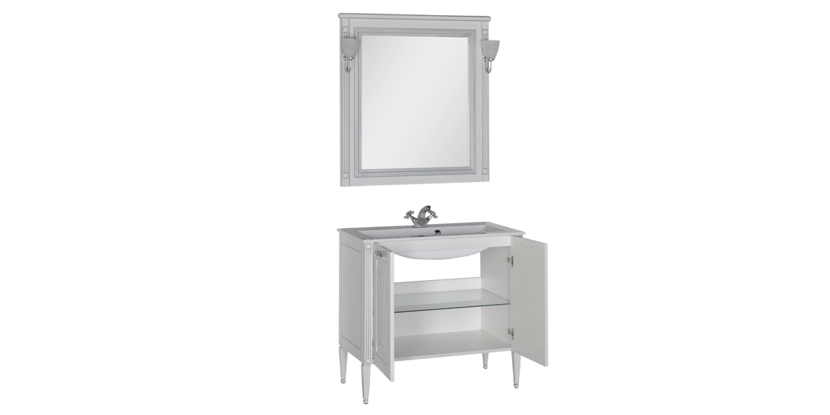 Комплект мебели Aquanet Паола 90 белый ПАЛЛАДА 00182133 - Вид №2