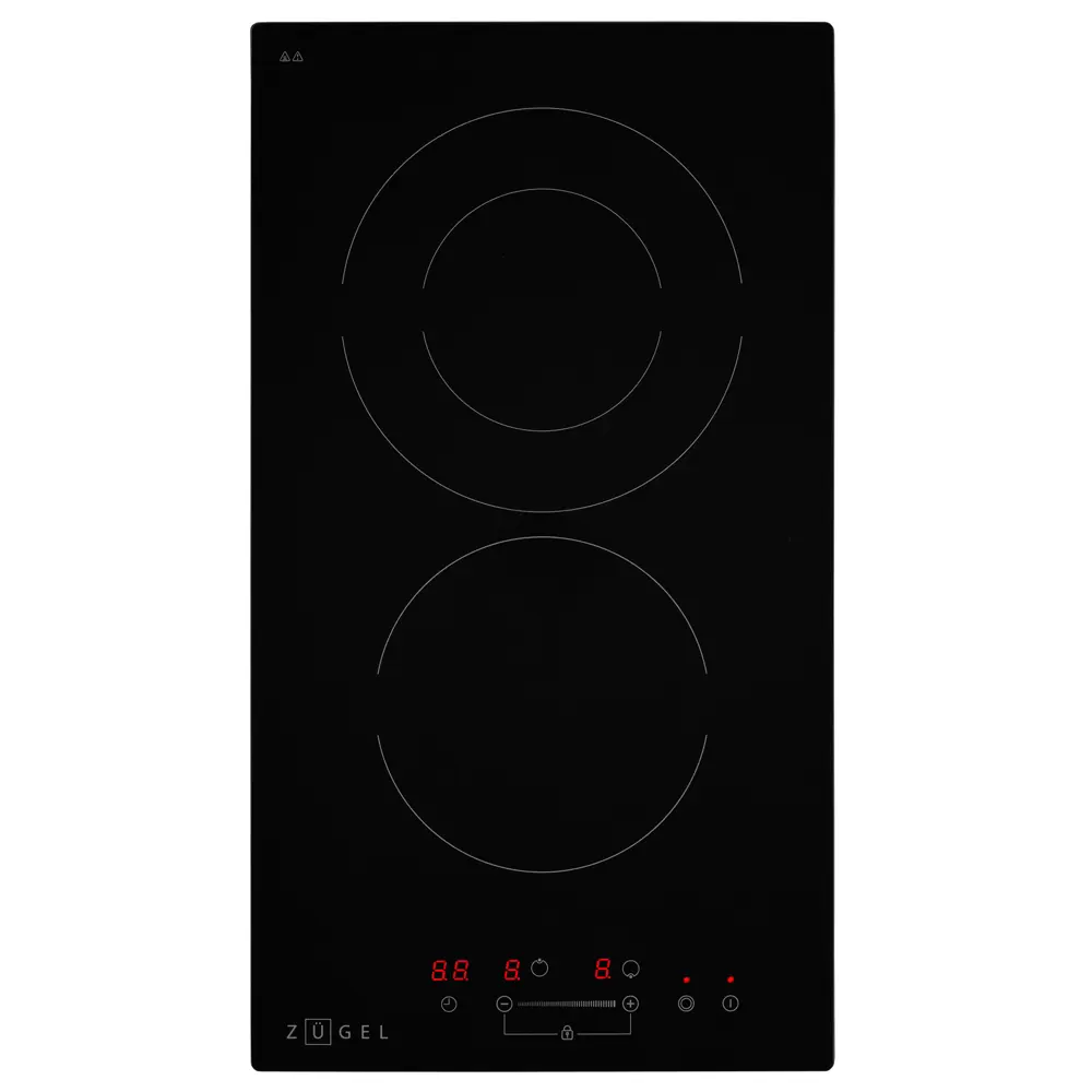 Стеклокерамическая варочная панель Zugel ZEH293B 29x5.2x52 см 2 конфорки цвет черный STLM-2109398