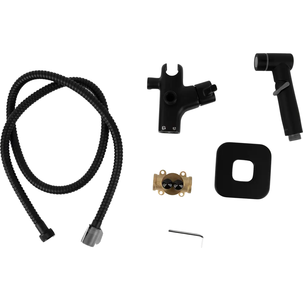 Смеситель с гигиеническим душем Lemark Solo LR7165BL однорычажный цвет черный STLM-2166020 - Вид №4