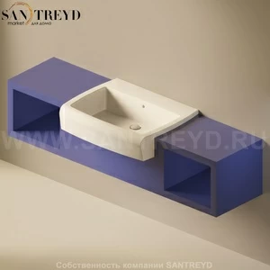 Flaminia UNA Консоль для раковины от 180 до 240 см с местом хранения синяя UNA75V2.5003