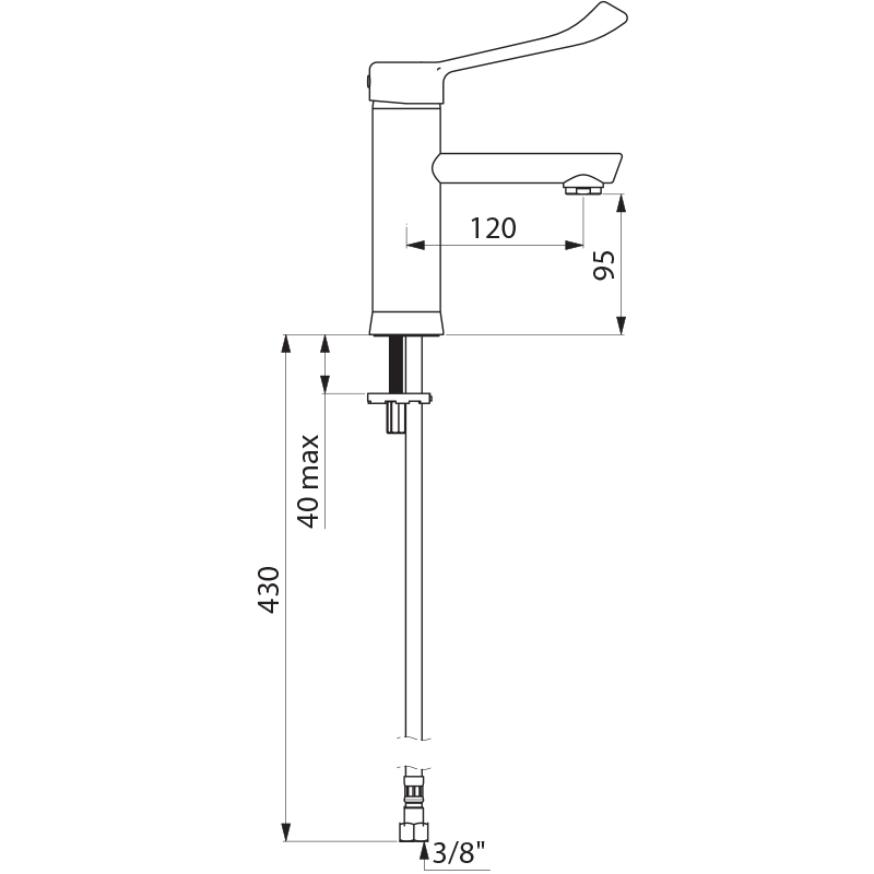 2721LEP Смеситель для раковины с балансировкой давления SECURITHERM EP DELABIE  - Вид №1