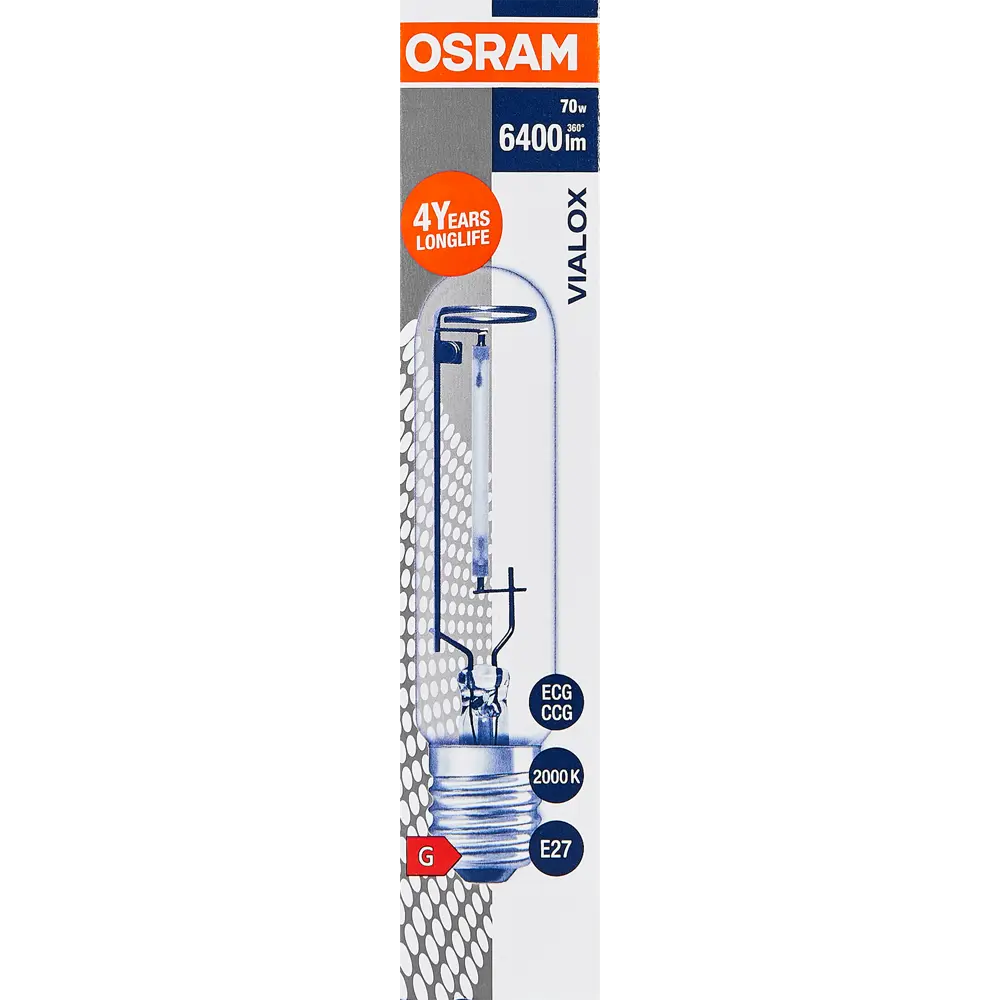 Лампа натриевая Osram SUPER4YE2712X1 E27 95 В 70 Вт туба прозрачная 6600 лм желтый цвет света 89380622 STLM-2176158  - Вид №3