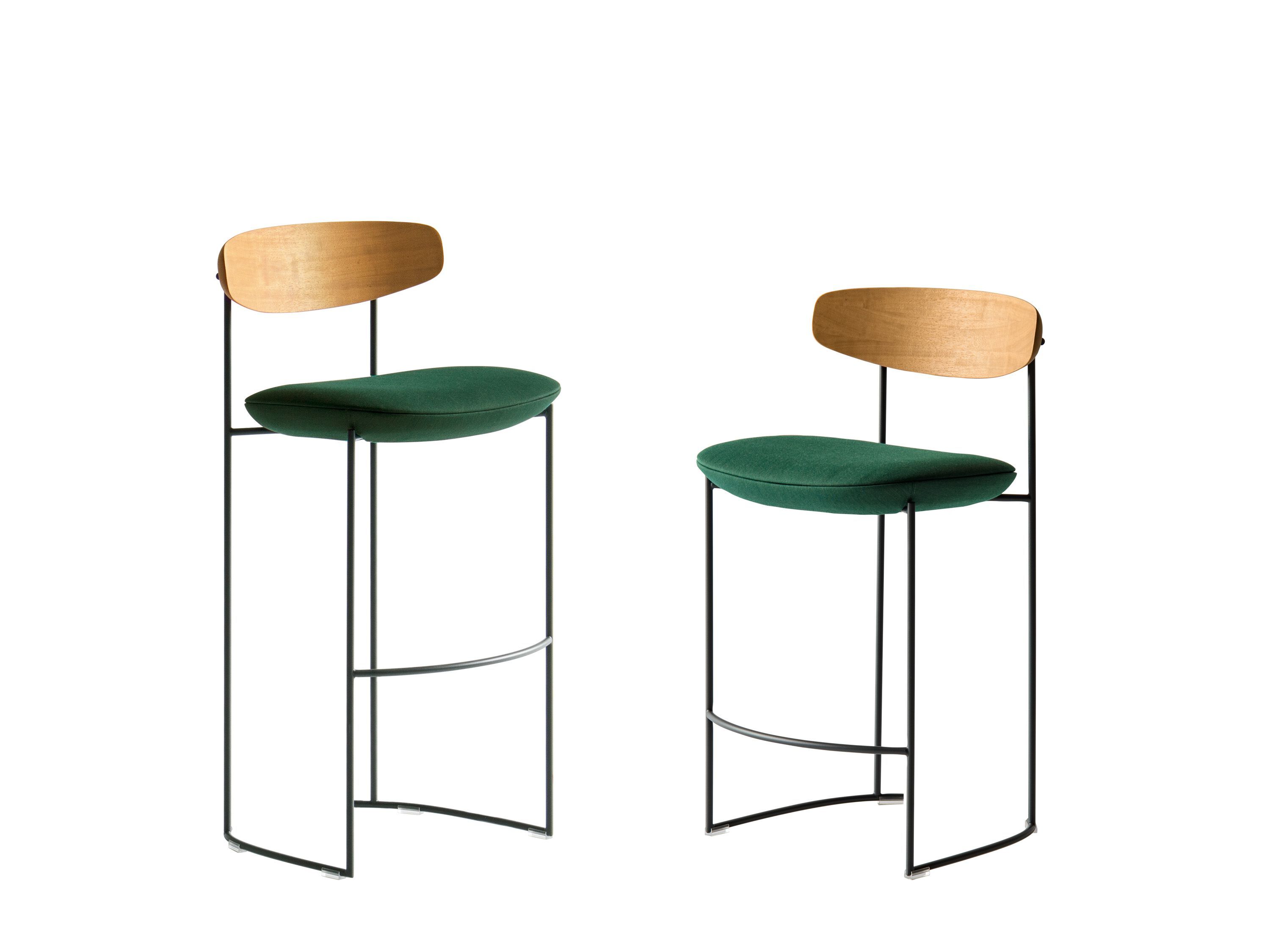 Садовая ткань и металлический высокий стул со спинкой Potocco Keel ARCH-00128279 - Вид №1