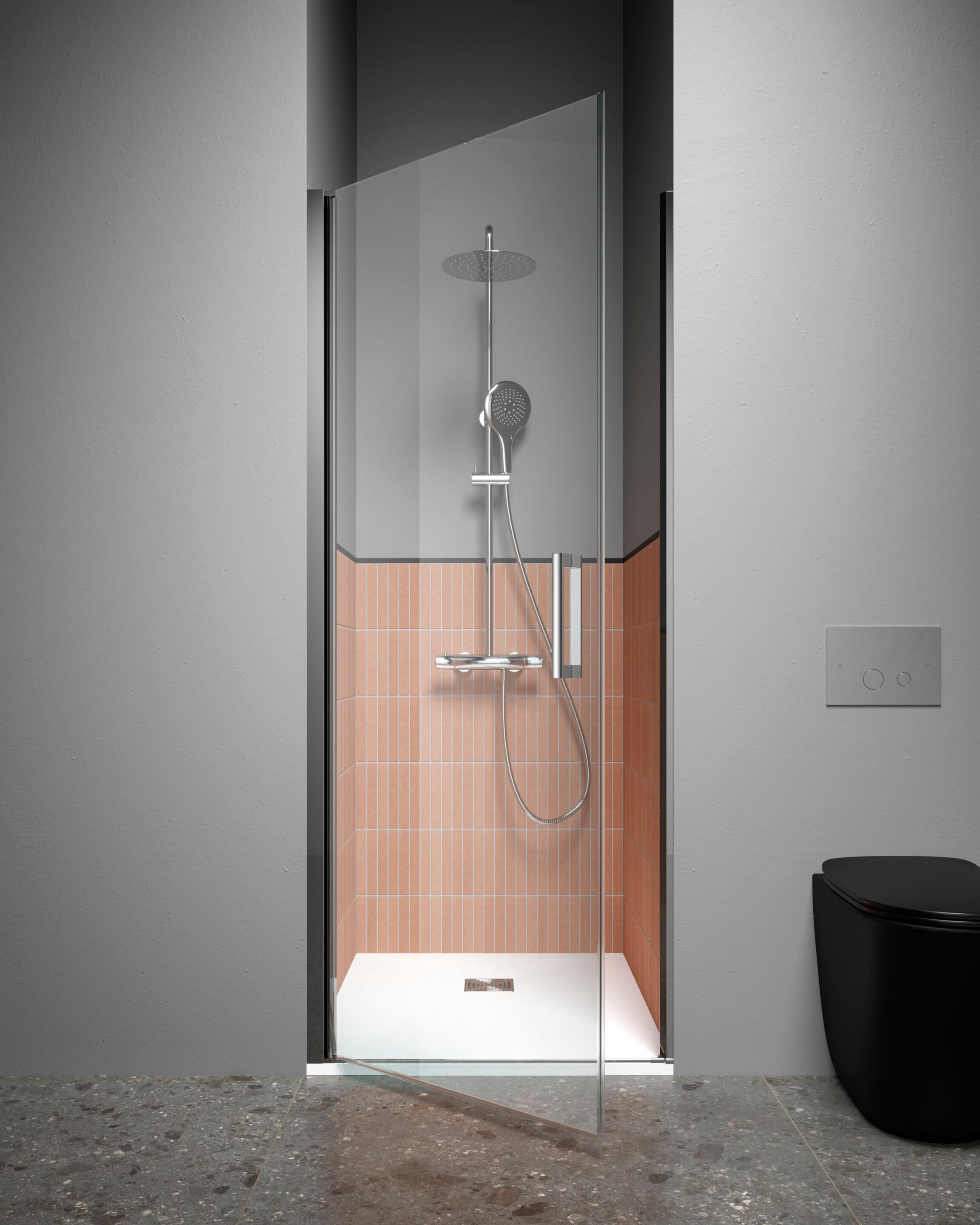 Алюминиевая и стеклянная угловая душевая кабина с распашной дверью TAMANACO SWING ARCH-00114950 - Вид №6