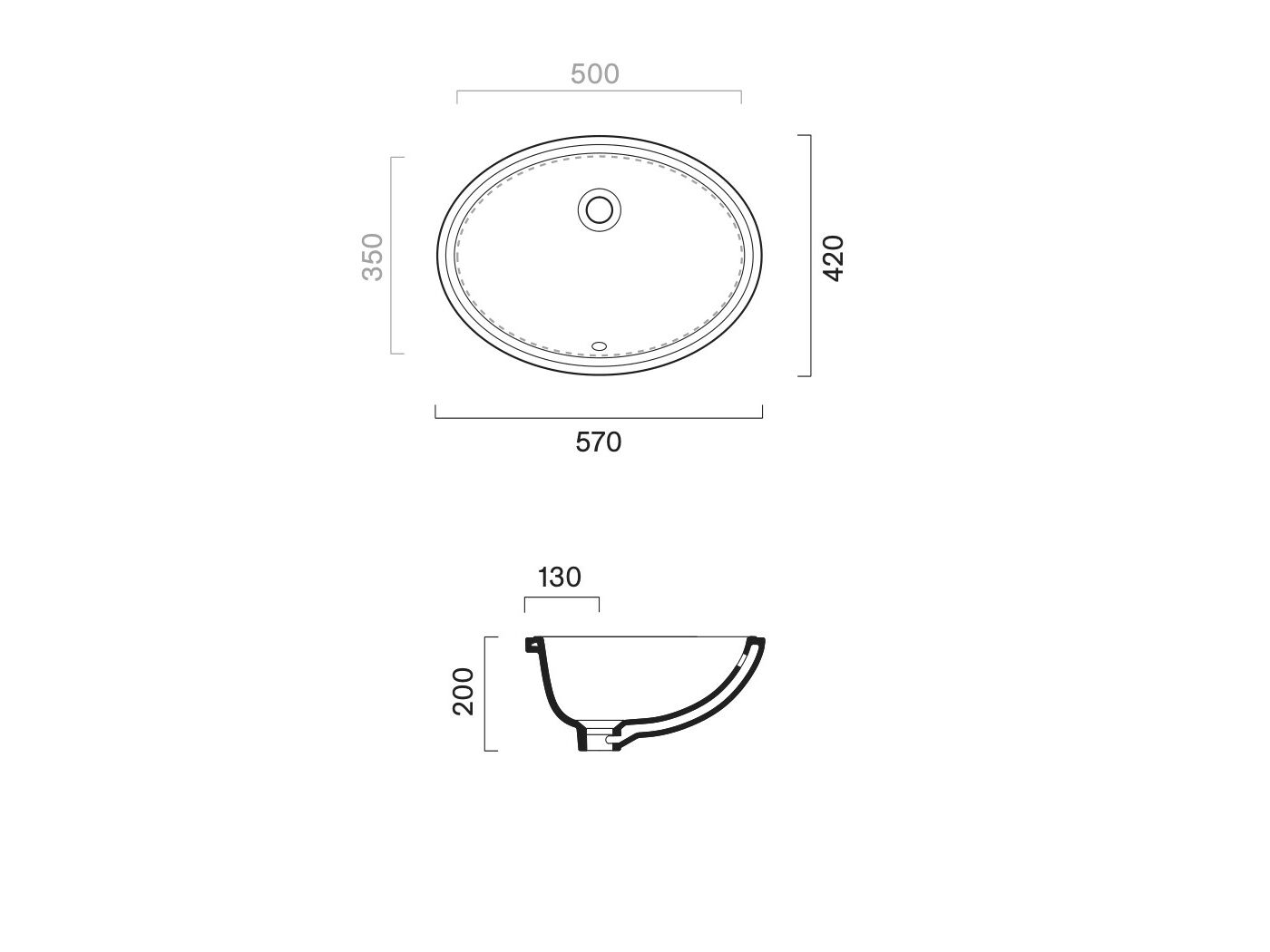 Утопленная раковина с одной овальной столешницей CERAMICA CATALANO Italy ARCH-00115569 - Вид №2