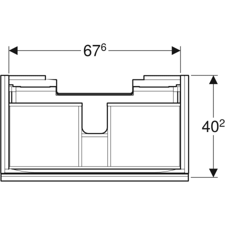 500.615.JK.2 Шкафчик для раковины Geberit Acanto, с одним выдвижным ящиком и одним внутренним выдвижным ящиком, с укороченным вылетом, с сифоном Geberit  - Вид №19