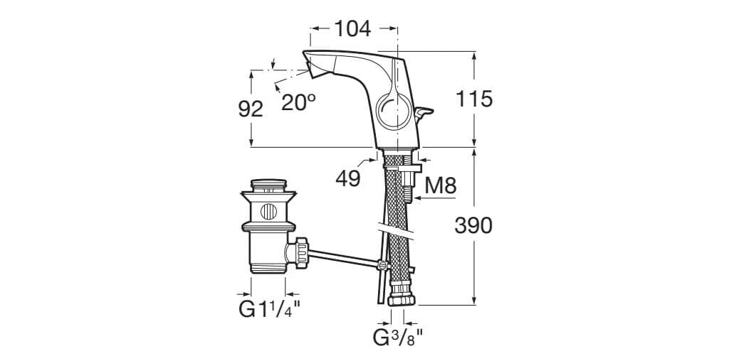 Смеситель для биде с одной ручкой из латуни Roca Insignia ARCH-00139028 - Вид №2