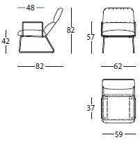 Sancal Кресло на санках из ткани с подлокотниками Elle sun-id-1436362 - Вид №1