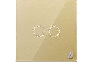 18818364 Умный двухклавишный выключатель золотой Powerlight-WS2G 00-00003069 SIBLING