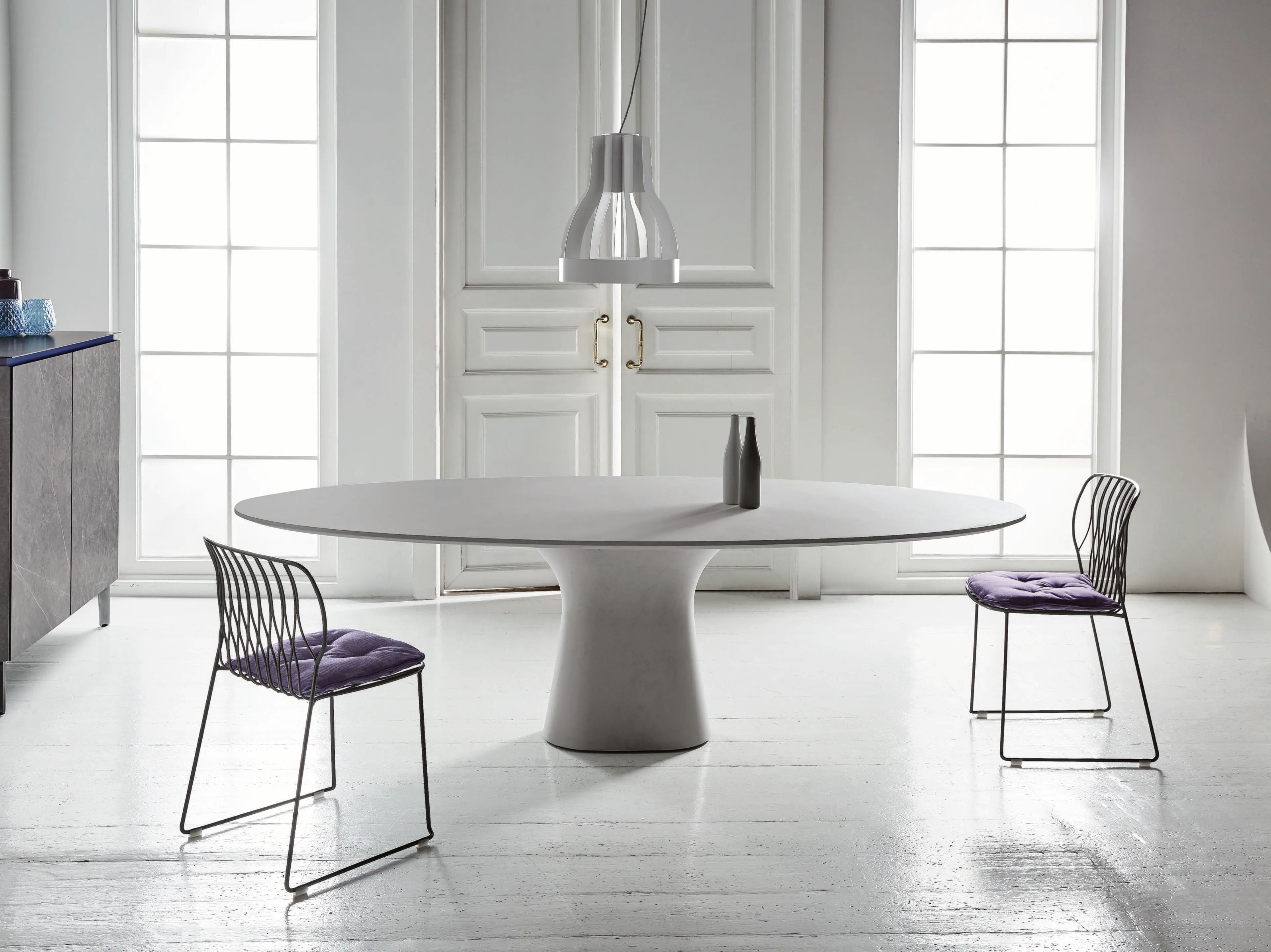 Овальный бетонный обеденный стол Bontempi Casa PODIUM ARCH-00106521 - Вид №1