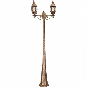 Уличный светильник парковый на 2 лампы 229х59х15,5 см черное золото "Классика" 11242 FERON ПОД СТАРИНУ, ФОНАРЬ 00-3955893 Золото