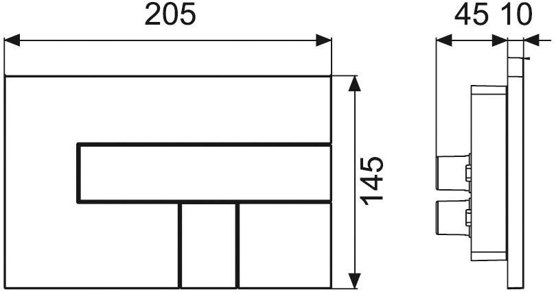 Redi Панель смыва для унитаза из пластика Nicoll P2cllos - Вид №1