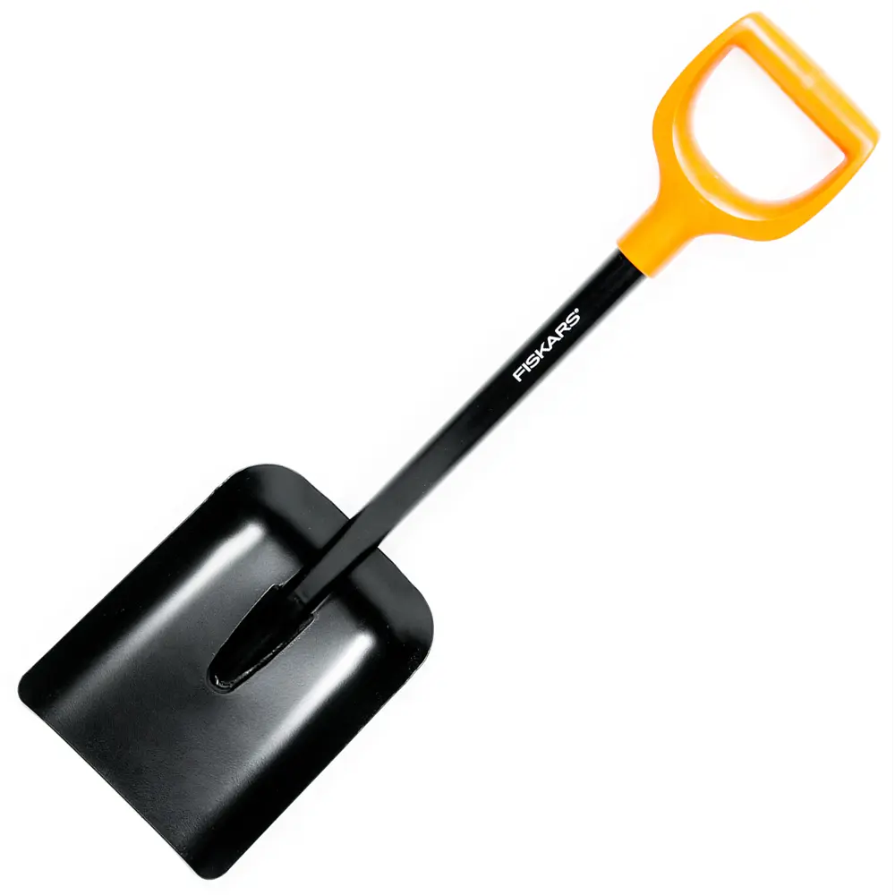 Лопата совковая для уборки снега Fiskars Solid укороченная 23x77 см сталь с черенком STLM-2130742