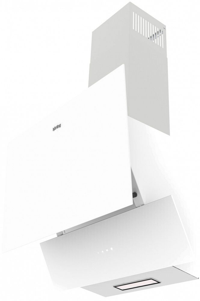 KHC 65070 GW Вытяжки / наклонная, 60см, электронное сенсорное управление touch, 3 режима, 450 м3/ч., таймер, алюминиевый жировой фильтр, лампы освещения led, ур.шума 50 дб, белое стекло Korting Santreyd  - Вид №1