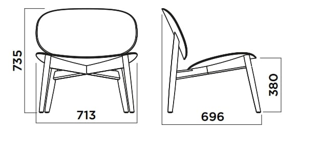 Кресло из ткани и дерева Infiniti Harmo ARCH-00078908 - Вид №3