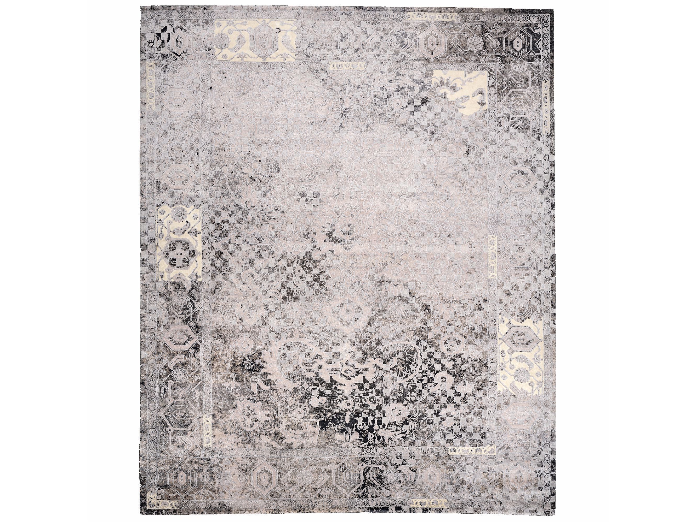 Индийский ковер из чистого китайского шелка, шерсти и крапивы Mantellassi 1926 CHAMPAGNE SHADED ARCH-00094929