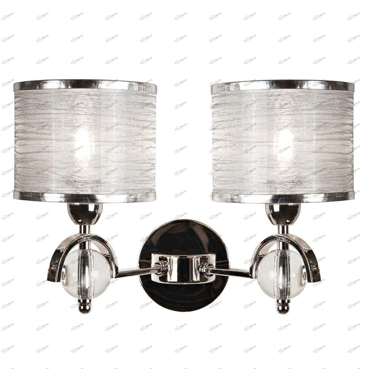 Бра с абажуром на 2 лампы никель Chelsea W2400-2 ILAMP CHELSEA 00-3949172 Никель