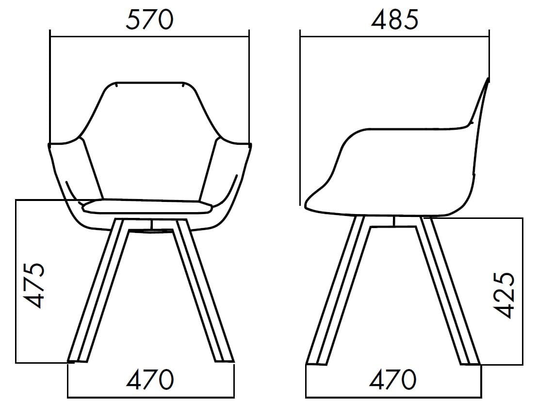 Стул с тканевой оболочкой и основанием из ясеня ALMA DESIGN y Chair ARCH-00025932