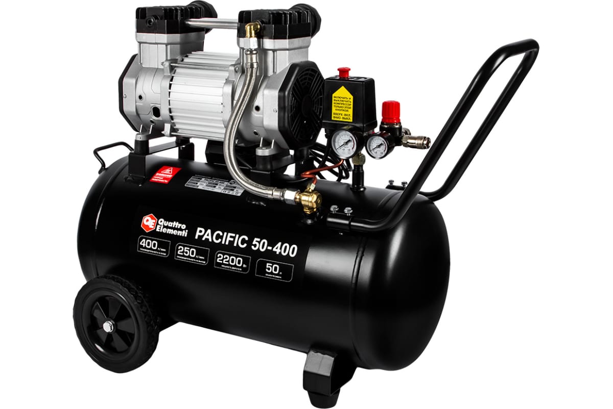 Компрессор поршневой безмасляный Quattro Elementi PACIFIC 50-400 9014349 STDN-0035291
