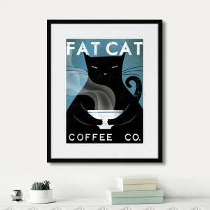 Картина 52х42 см Fat Cat Coffee Co. КАРТИНЫ В КВАРТИРУ  00-3894688 Синий;черный