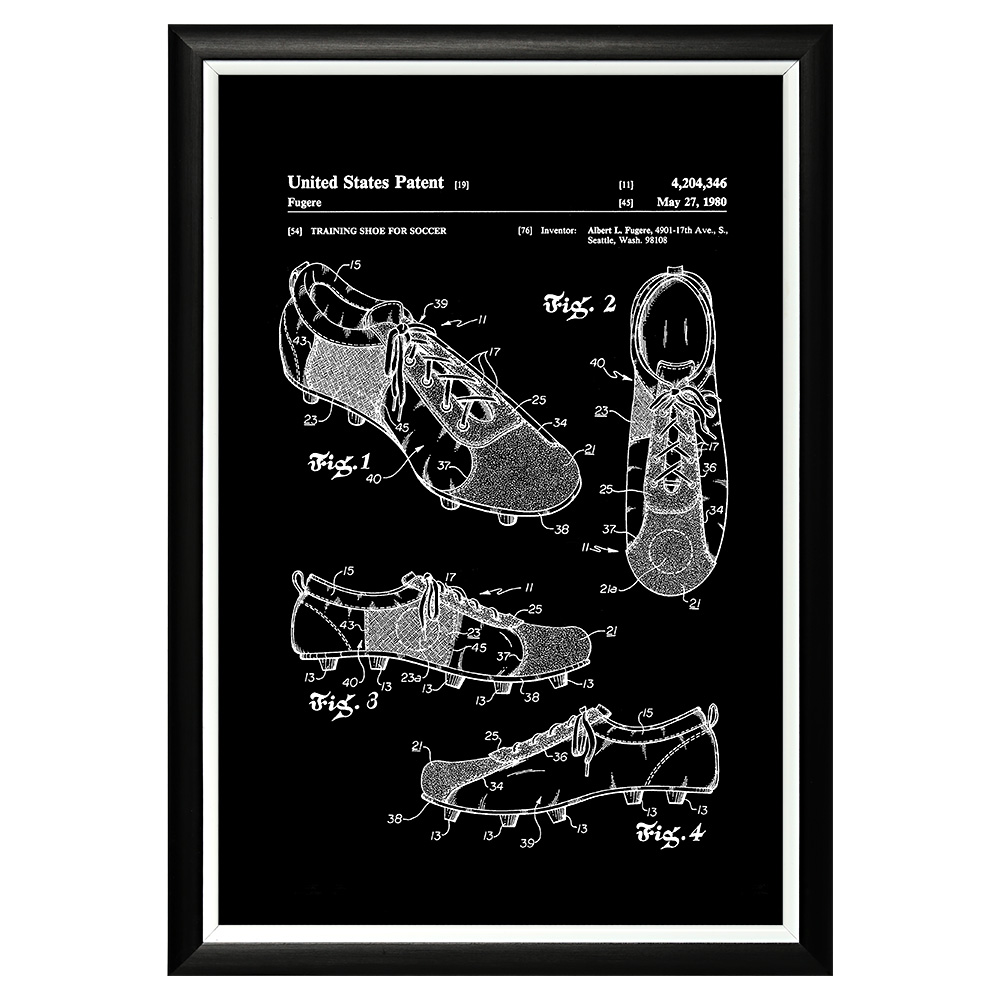 896521357_1818 Арт-постер «Патент на футбольные бутсы, 1980» Object Desire 