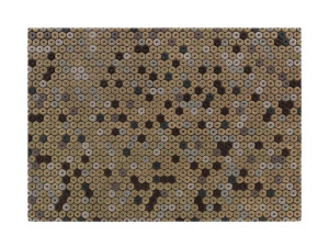 Прямоугольный ковер ручной работы из шерсти с геометрическим рисунком