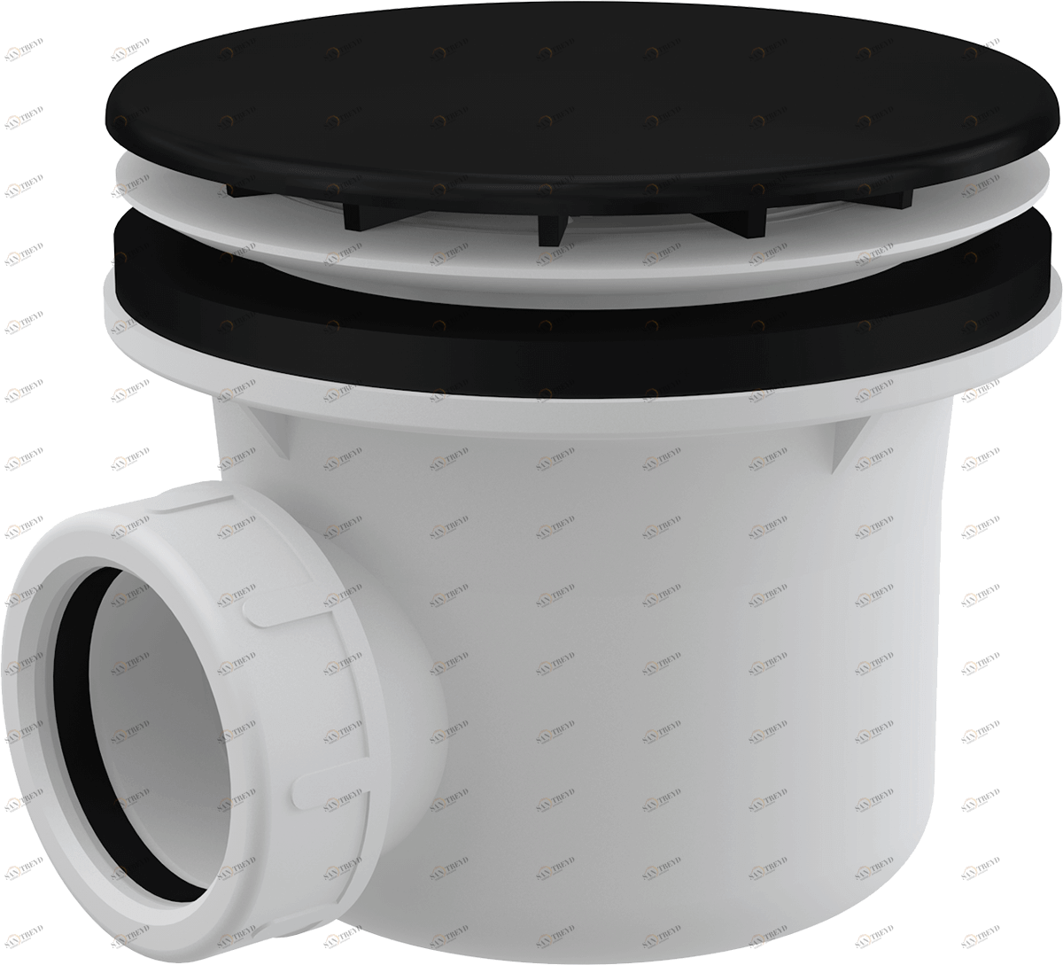 Сифон для душевого поддона, черный-мат ALCAPLAST A49BLACK