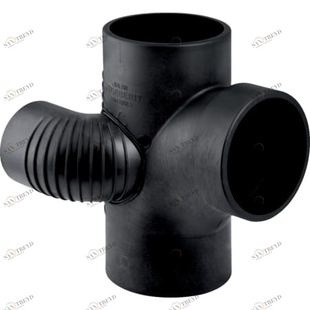 GEBERIT 310.171.14.1 Крестовина Geberit Silent-db20, правая со смещенным впуском и дополнительным отводом 88,5° 