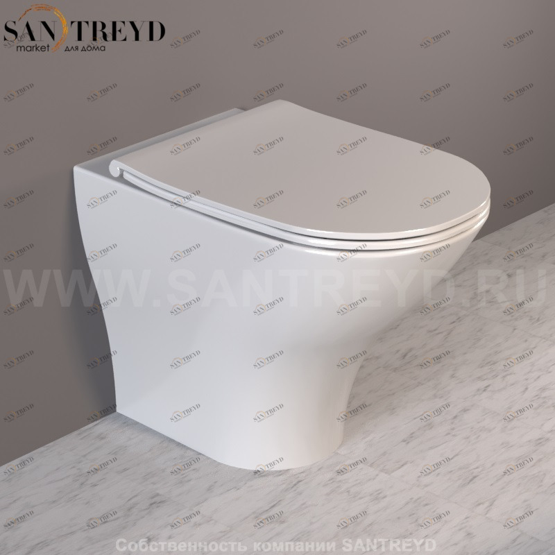 371801 Приставной унитаз напольный Белый Kerasan Aquatech Италия