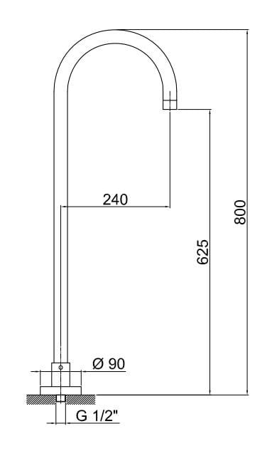 Смеситель для умывальника Fantini Rubinetti NOSTROMO ARCH-00130625 - Вид №1