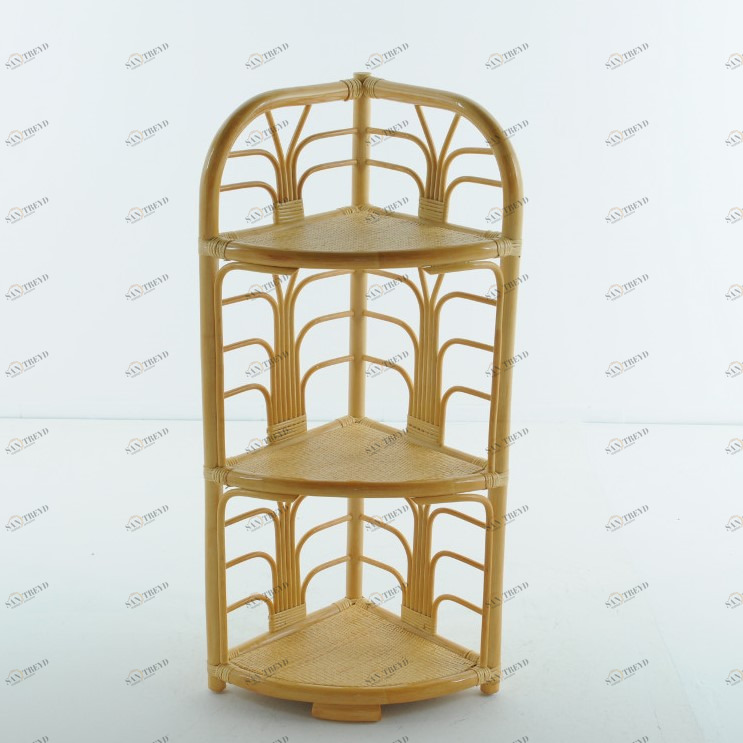 Этажерка угловая с 3 полками мед Calamus Rotan VINOTTI  00-3885324 Желтый 