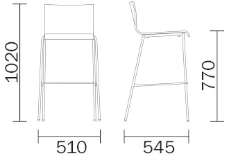 Pedrali Высокий табурет с подставкой для ног Kuadra sun-id-1416367 - Вид №3