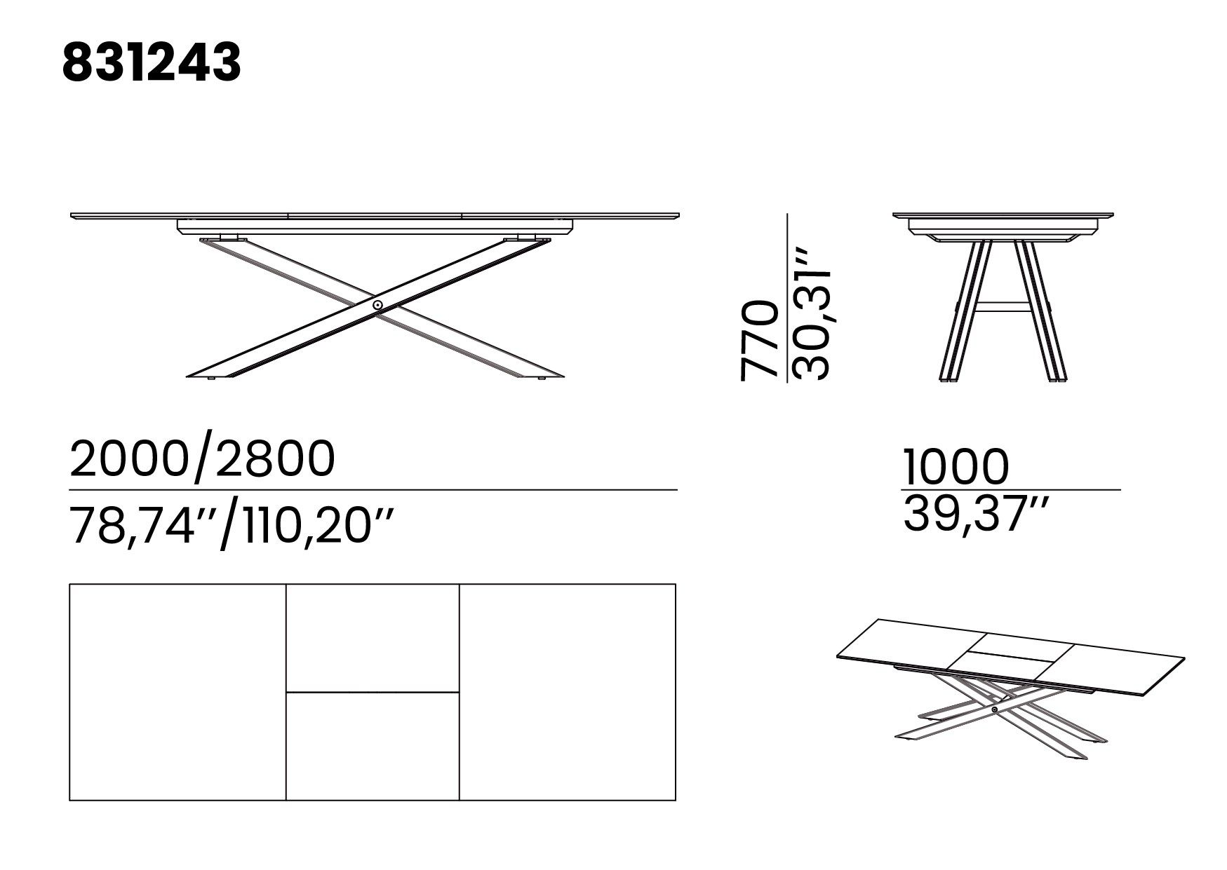 Прямоугольный обеденный стол animovel Тайга ARCH-00014480 - Вид №3