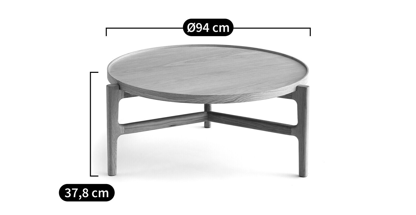 МДФ круглый низкий журнальный столик AMPM ALYASA ARCH-00109050 - Вид №4