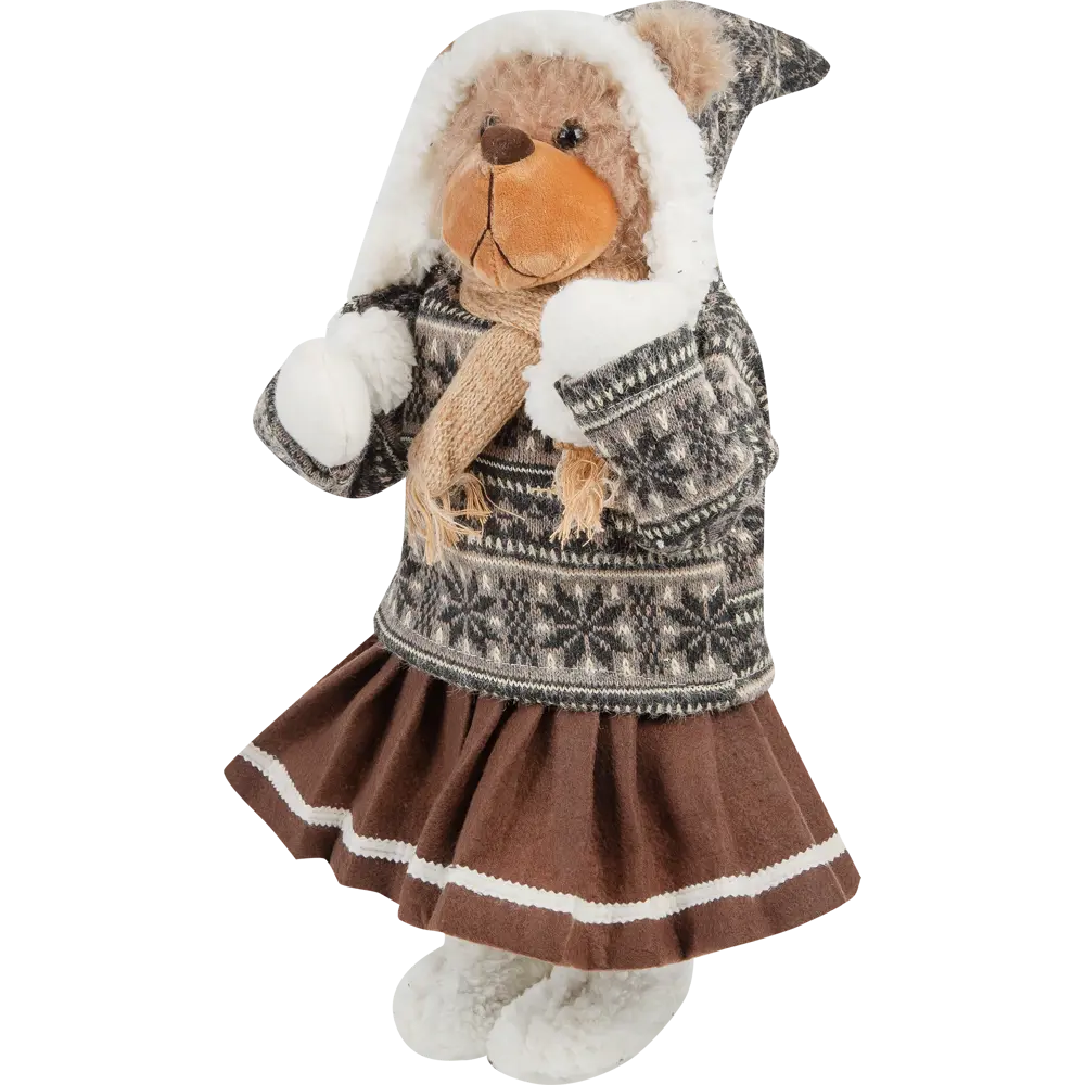 Фигурка декоративная «Мишка в свитере», 55 см, пластик, цвет серебристый RELANCE STLM-2098713 - Вид №1