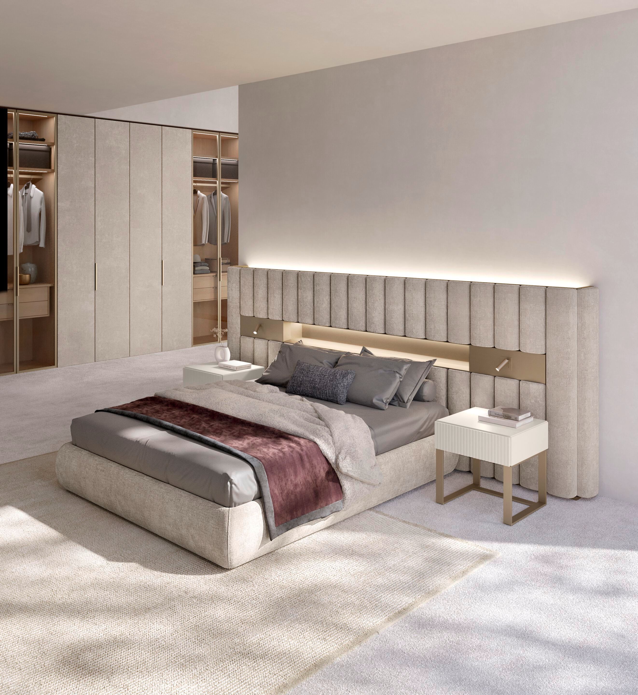 Двуспальная мягкая кровать из ткани Olivieri дресс-код ARCH-00076369 - Вид №3