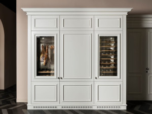 Деревянный холодильник винный шкаф со стеклянной дверью