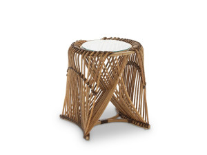 Круглый журнальный столик из ротанга