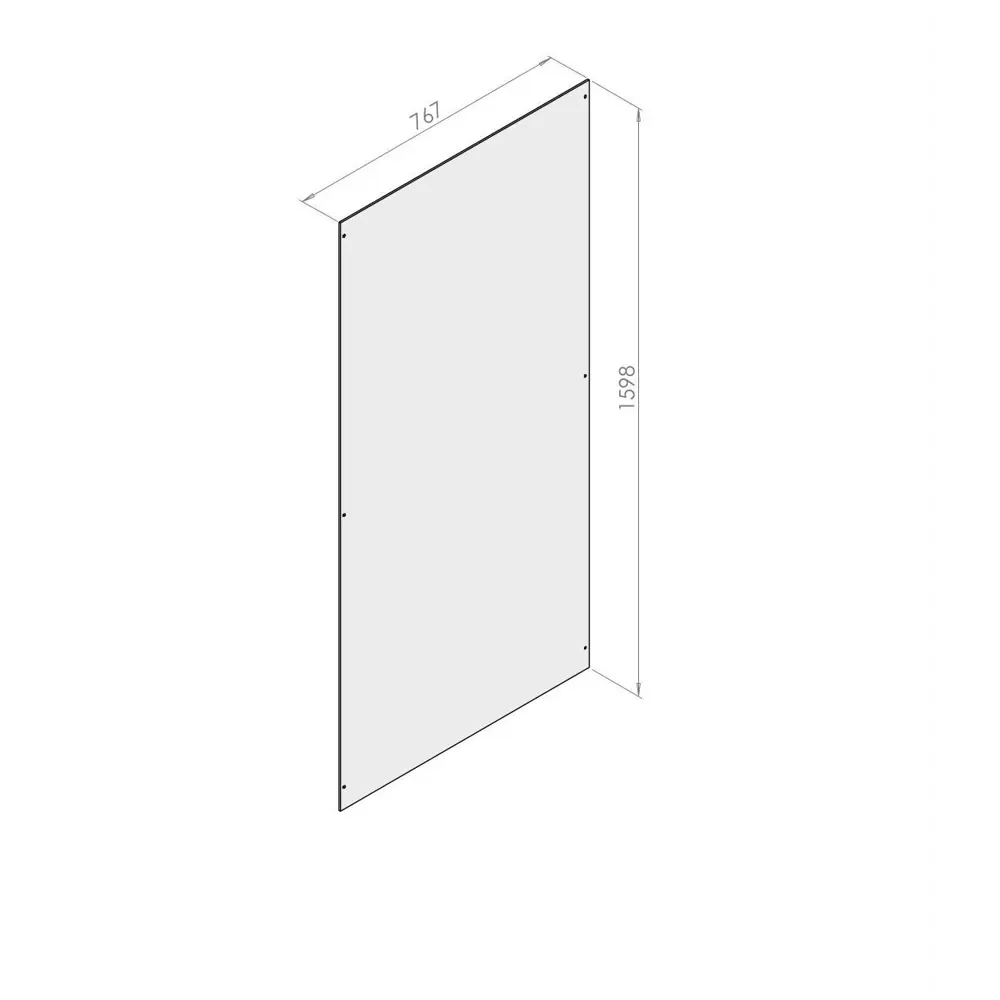 Стенка для душевой ширмы Domani-Spa Simple 1/4 круга 90x90 см 6 отверстий цвет черный STLM-2202024 - Вид №1