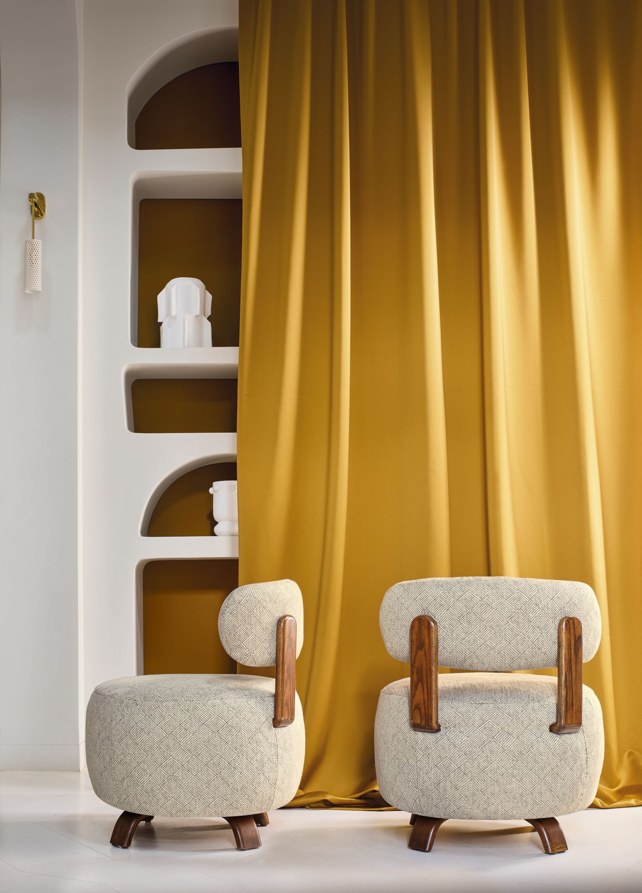 Однотонная Жаккардовая ткань Casamance Desert ARCH-00082026 - Вид №1