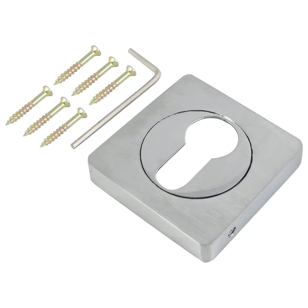 Накладка под евроцилиндр Puerto ET AL 02 цвет хром матовый/хром блестящий 2 шт STLM-2154204 - Вид №1