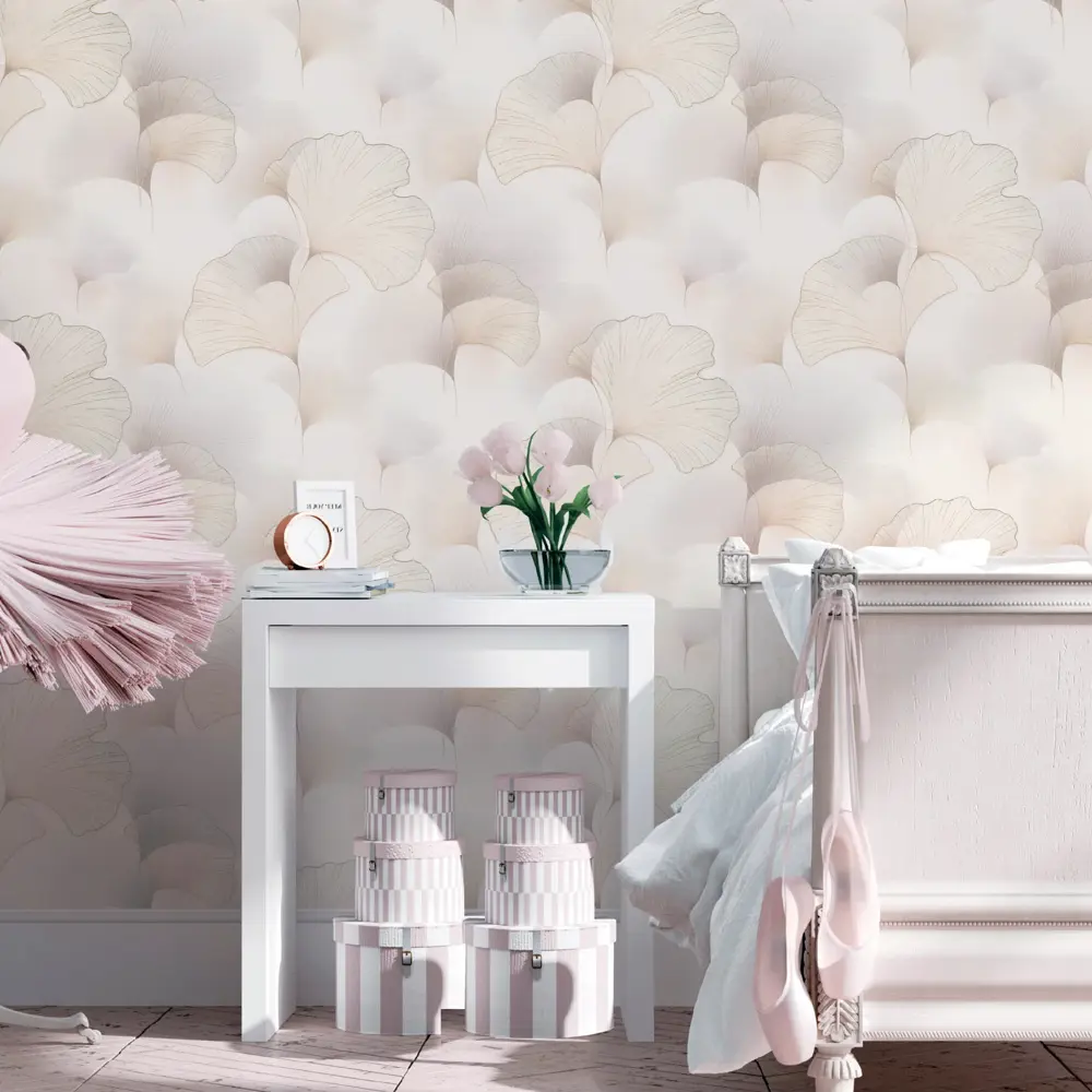 Обои флизелиновые Артекс Аллюр бежевые с цветочным узором 1.06 м 89440774 STLM-1580353 - Вид №3