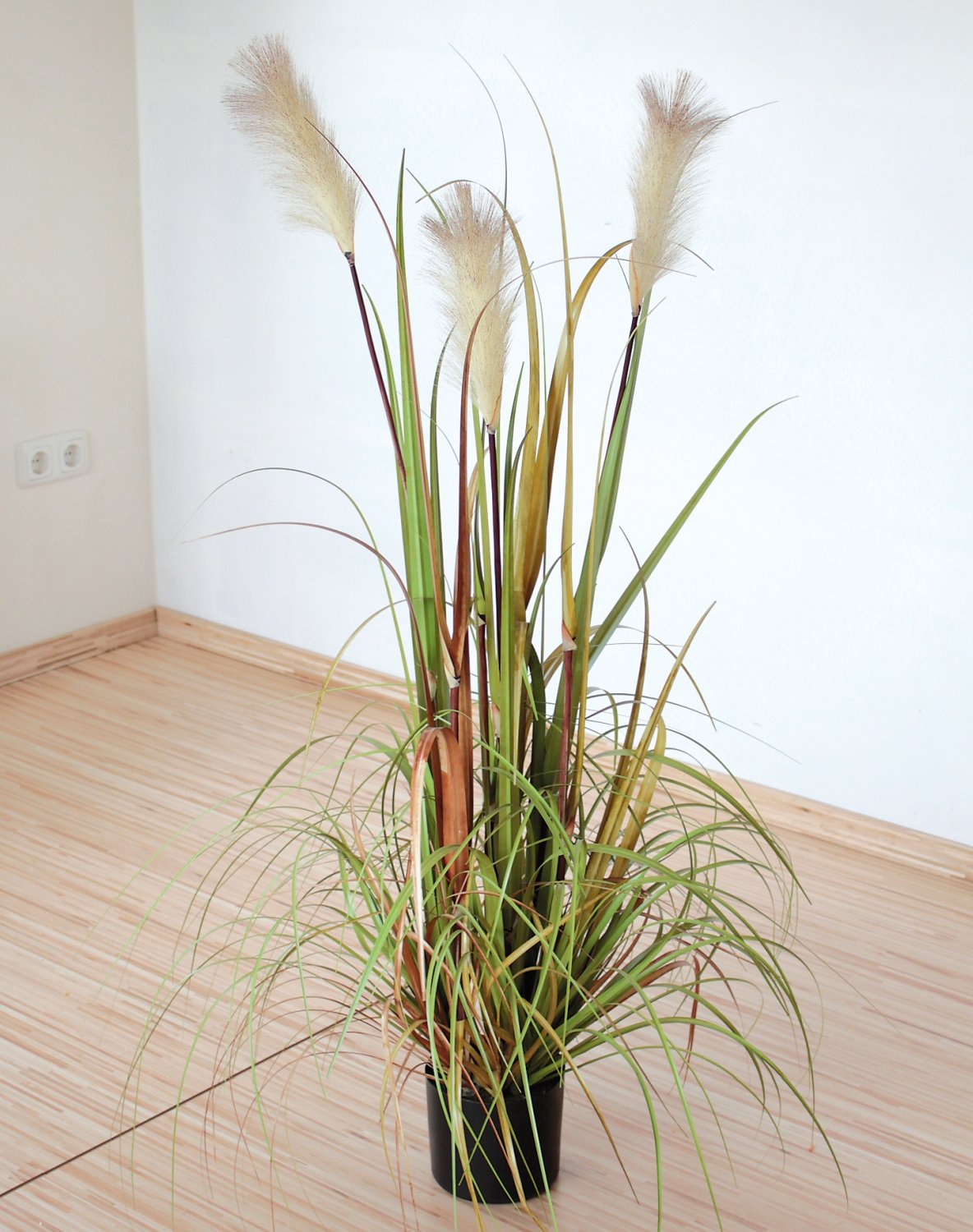 4568 860 a3 Трава искусственная пампас, горшечная, 120 см, зелено-коричневая H-andreas  - Вид №1